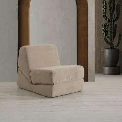 Fauteuils En Tissu|Fauteuils Convertibles|SAPPO Chauffeuse convertible gris velours, lit d'appoint