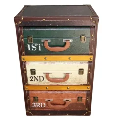 Bureaux En Bois|Bureaux Vintage|PUNO Chevet/Caisson de bureau façon valises colorées