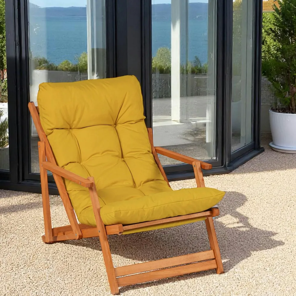 Transats / Bains De Soleil|SORA Chilienne beige pliante - grand confort