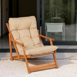 Transats / Bains De Soleil|SORA Chilienne jaune pliante - grand confort