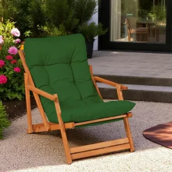 Transats / Bains De Soleil|SORA Chilienne verte pliante - grand confort