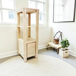 Meubles De Salon·Colonnes De Rangement|Meubles De Rangement·Colonnes De Rangement|Olga Colonne Hévéa 1 porte, 2 étagères 50x50x150cm