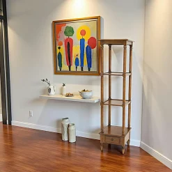 Meubles De Salon·Colonnes De Rangement|Meubles De Rangement·Colonnes De Rangement|Tradition Colonne Hévéa 1 tiroir, 3 étages 42x42x156cm