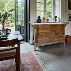 Buffets En Bois|Buffets En Bois|Maori Commode / Buffet Chinois Hévéa 7 tiroirs 120x45x79cm