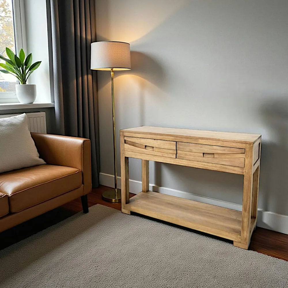 Commodes Industrielles|Commodes En Bois|Docker Commode / Chiffonnier hévéa recyclé naturel et métal noirci 3 tiroirs 40X35X60cm