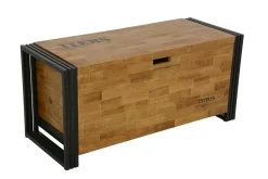 Commodes Industrielles|Commodes En Bois|Docker Commode / Chiffonnier hévéa recyclé naturel et métal noirci 3 tiroirs 60X40X110cm