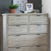 Commodes En Bois|SIENNE Commode bois recyclé grisé 6 tiroirs
