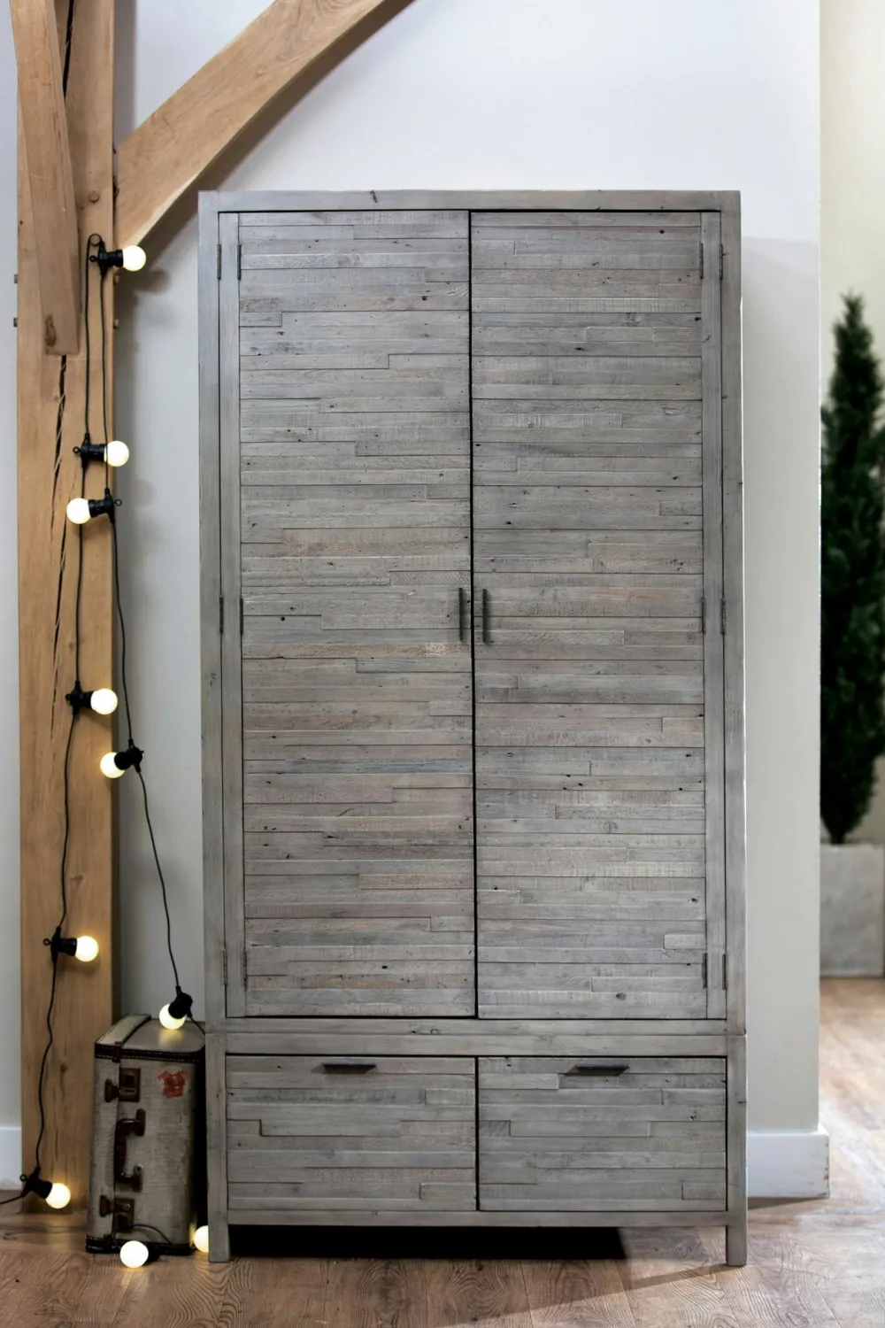 Commodes En Bois|SIENNE Commode bois recyclé grisé 6 tiroirs