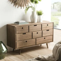 Univers Déco·Maison De Campagne|Commodes Scandinaves|LIMA Commode de chambre en bois de sapin 8 tiroirs