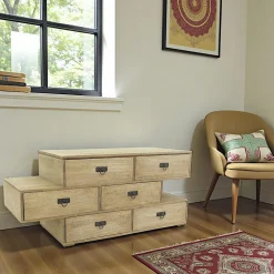 Commodes En Bois|Helena Commode destructurée hévéa 150CM