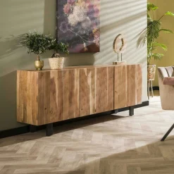 Commodes En Bois|BELFAST Commode en bois recyclé 4 tiroirs