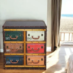 Commodes En Bois|Commodes Vintage|PUNO Commode façon valises colorées