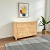 Commodes Scandinaves|Commodes En Bois|Attan Commode moderne 6 tiroirs bois massif hévéa