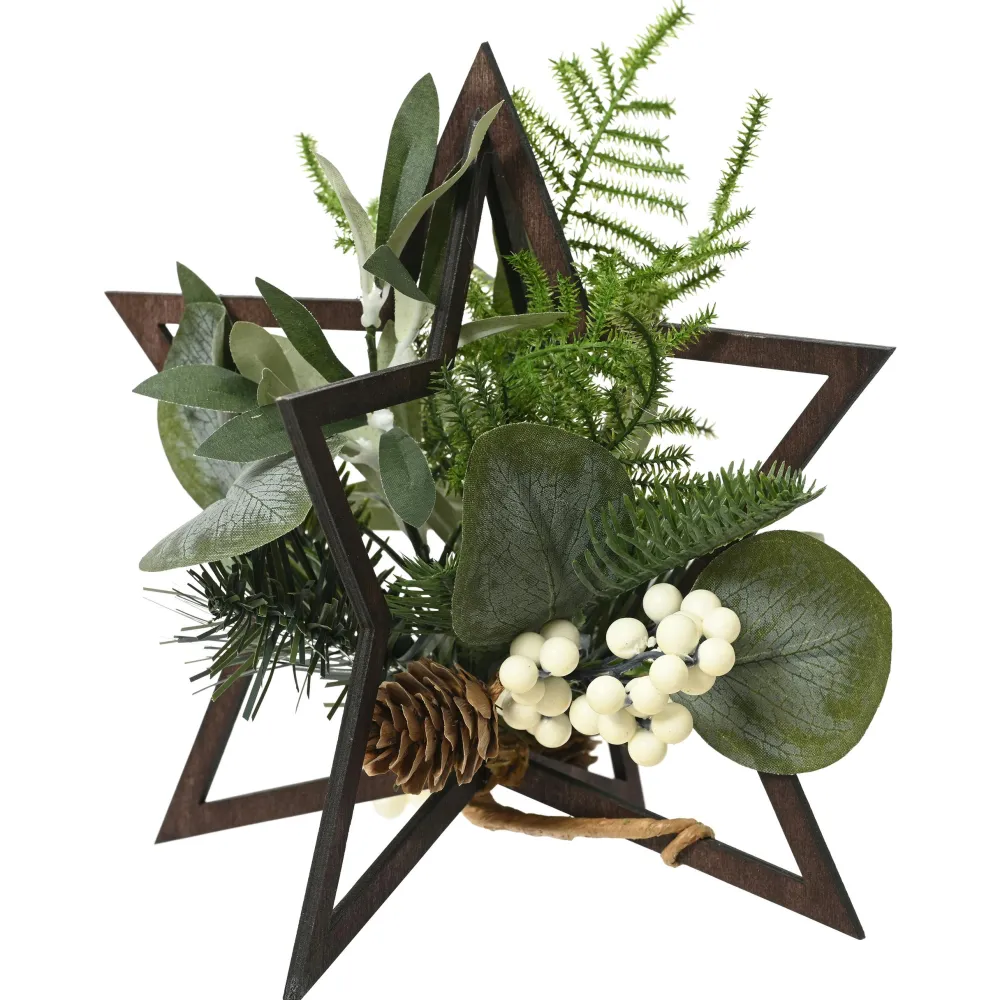 Décorations De Noël·Toute La Déco De Noël|Objets Décoration·Accessoires De Décoration| Composition de table étoile et plantes artificielles