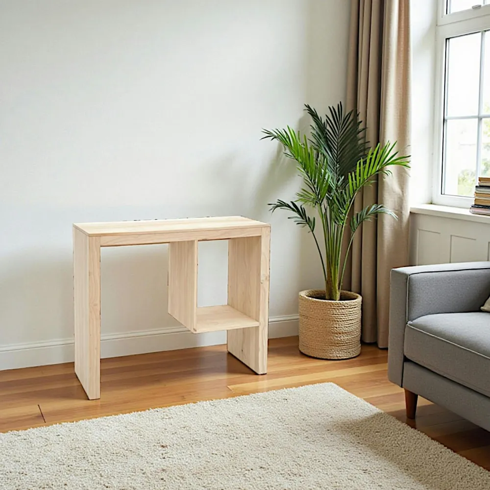 Consoles En Bois|Consoles En Bois|Gala Console / Bureau Hévéa 1 niche 90x36x76cm