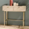 Consoles Avec Tiroirs|Consoles Avec Tiroir|CORDOUE Console 2 tiroirs pieds et poignées dorés