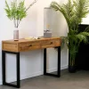 Univers Déco·Loft Industriel|Consoles Industrielles|BRISBANE Console bois recyclé 2 tiroirs
