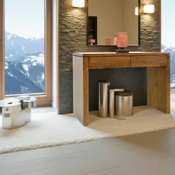 Consoles En Bois|Consoles En Bois|Helena Console bureau bois moderne hévéa 109cm