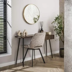 Meubles De Chambre·Coiffeuses|Consoles Avec Tiroirs| Console bureau en bois d’acacia brun, tiroir rainuré NAKO