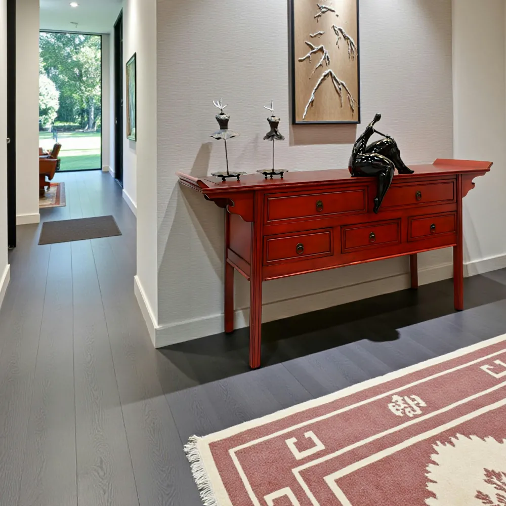 Consoles Avec Tiroirs|Consoles Avec Tiroir|Maori Console chinoise 5 tiroirs hévéa 170x50x89cm