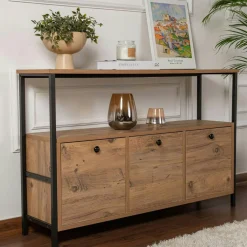 Consoles En Bois|Consoles En Bois|JENA Console d'entrée blanche avec rangement 3 niches