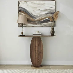 Consoles En Bois|Consoles En Bois|MARFA Console d'entrée design organique effet bois foncé