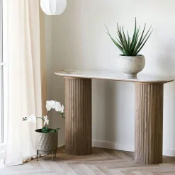 Consoles En Bois|Consoles En Bois|PRATO Console d'entrée en céramique effet marbre