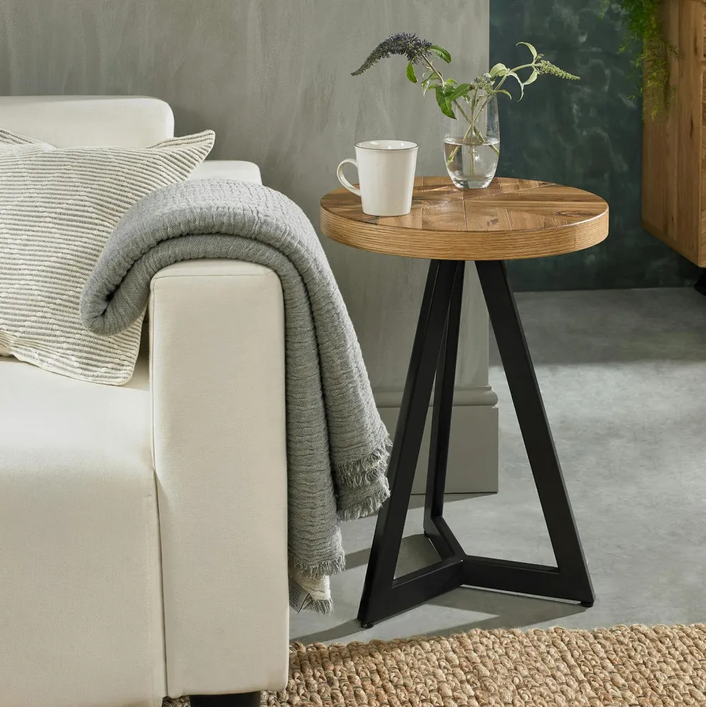 Consoles En Bois|Consoles En Bois|ARLINGTON 2 Console d'entrée en marqueterie de chêne finition bois naturel