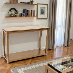 Consoles En Bois|Consoles En Bois|Olga Console double plateaux hévéa 115CM