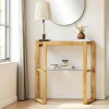 Consoles En Bois|Consoles En Bois|LHASA Console en verre et bois clair - 2 plateaux