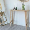 Consoles En Bois|Consoles En Bois|MENDOZA Console entrée rustique - bois clair, pieds tréteaux