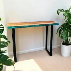 Consoles En Bois|Consoles En Bois|BORA Console epoxy noir et bois d'acacia