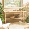 Consoles En Bois|Consoles En Bois|MANAK Console exotique teck naturel double plateau