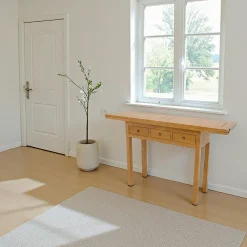 Consoles Avec Tiroirs|Consoles Avec Tiroir|Helena Console extensible en table à tiroirs hévéa 140cm