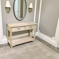 Consoles Avec Tiroirs|Consoles Avec Tiroir|Tradition Console galbée 2 tiroirs hévéa 107x43x78cm