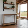 Consoles En Bois|Consoles En Bois|Helena Console Hévéa double plateaux 110x35x85cm