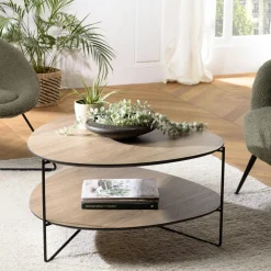 Consoles En Bois|Consoles En Bois|Landaise Console moderne 2 plateaux bords arrondis