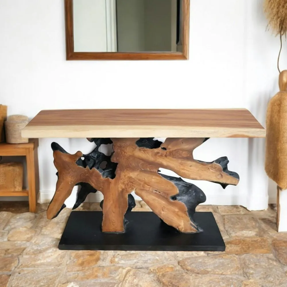 Consoles En Bois|Consoles En Bois|Arizona Console racine de teck plateau naturel