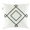 Textile·Coussins|IZMIR Coussin en lin écru – motif losange noir stylisé