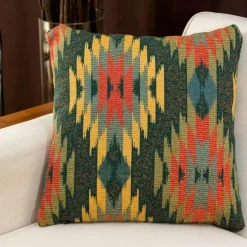 Textile·Coussins|IZMIR Coussin ethnique jaune – motif patchwork