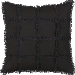 Textile·Coussins| Coussin noir avec damier