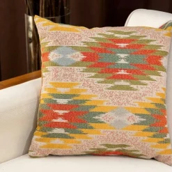 Textile·Coussins|IZMIR Coussin rétro – motifs floraux stylisés