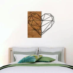 Décorations Murales| Décoration murale chambre – cœur métal et bois