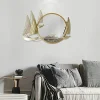 Décorations Murales| Décoration murale en métal avec miroir rond et bateaux dorés