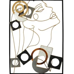 Décorations Murales| Décoration murale en métal visage encadré