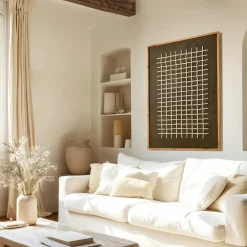 Univers Déco·Maison De Campagne|Décorations Murales|DENVER Décoration murale grille blanche sur fond noir