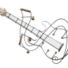 Décorations Murales| Décoration murale guitare métal argenté doré 89x44cm