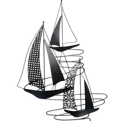 Décorations Murales| Décoration murale verticale 3 voiliers noirs