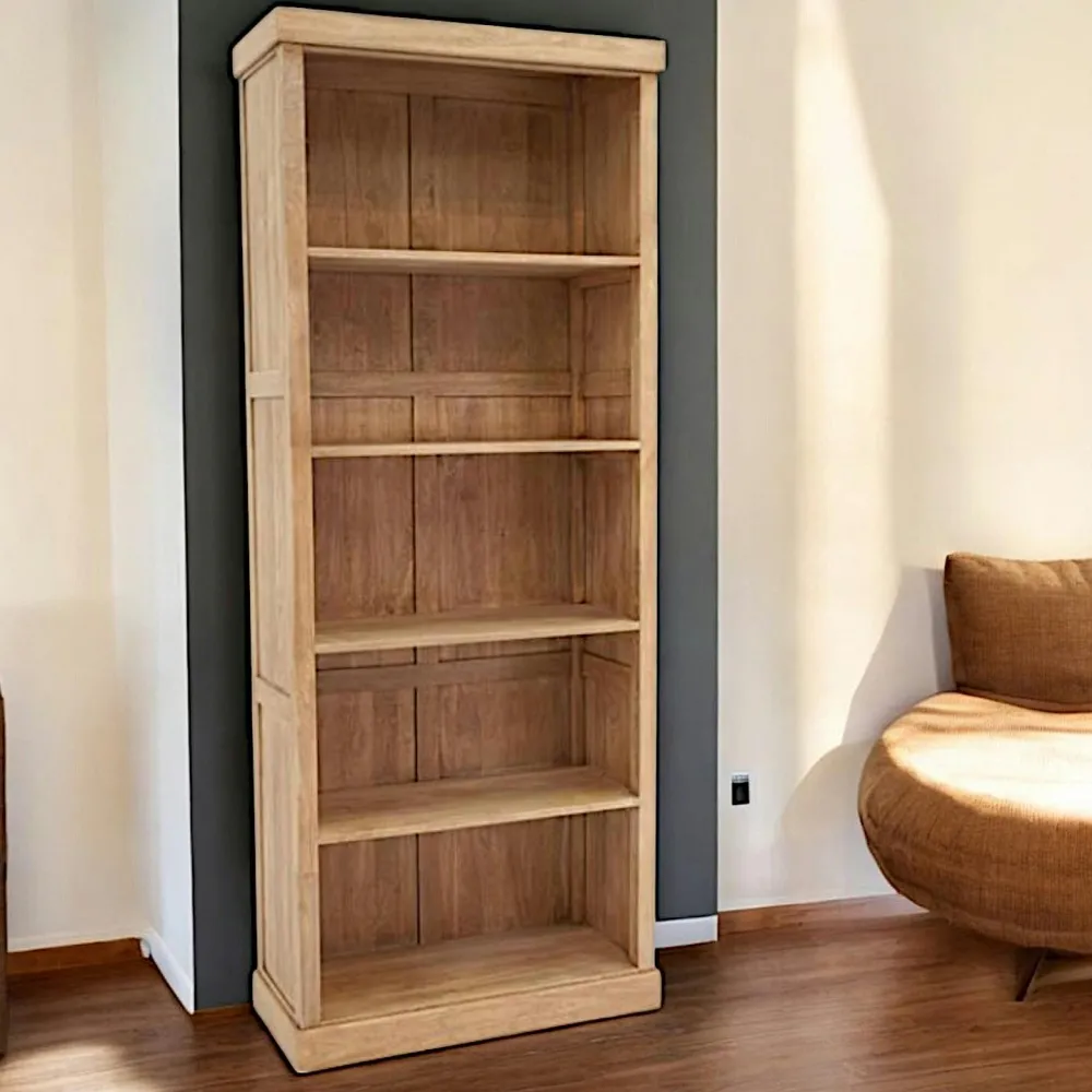 Bibliothèques En Bois|Bibliothèques En Bois|Tradition Etagère bibliothèque hévéa 80x200cm