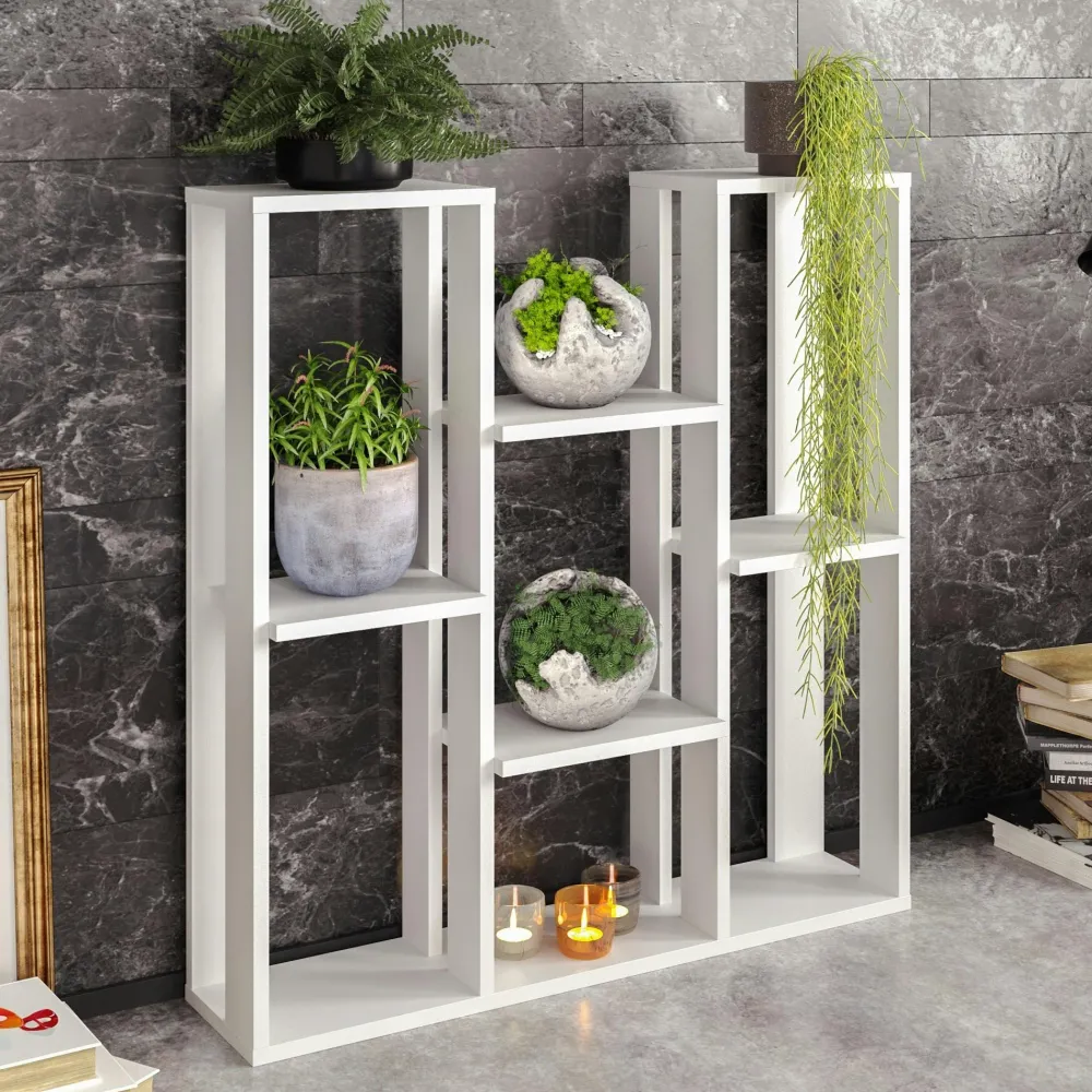 Bibliothèques En Bois|Bibliothèques En Bois|MARFA Etagère décorative blanche avec niches ouvertes